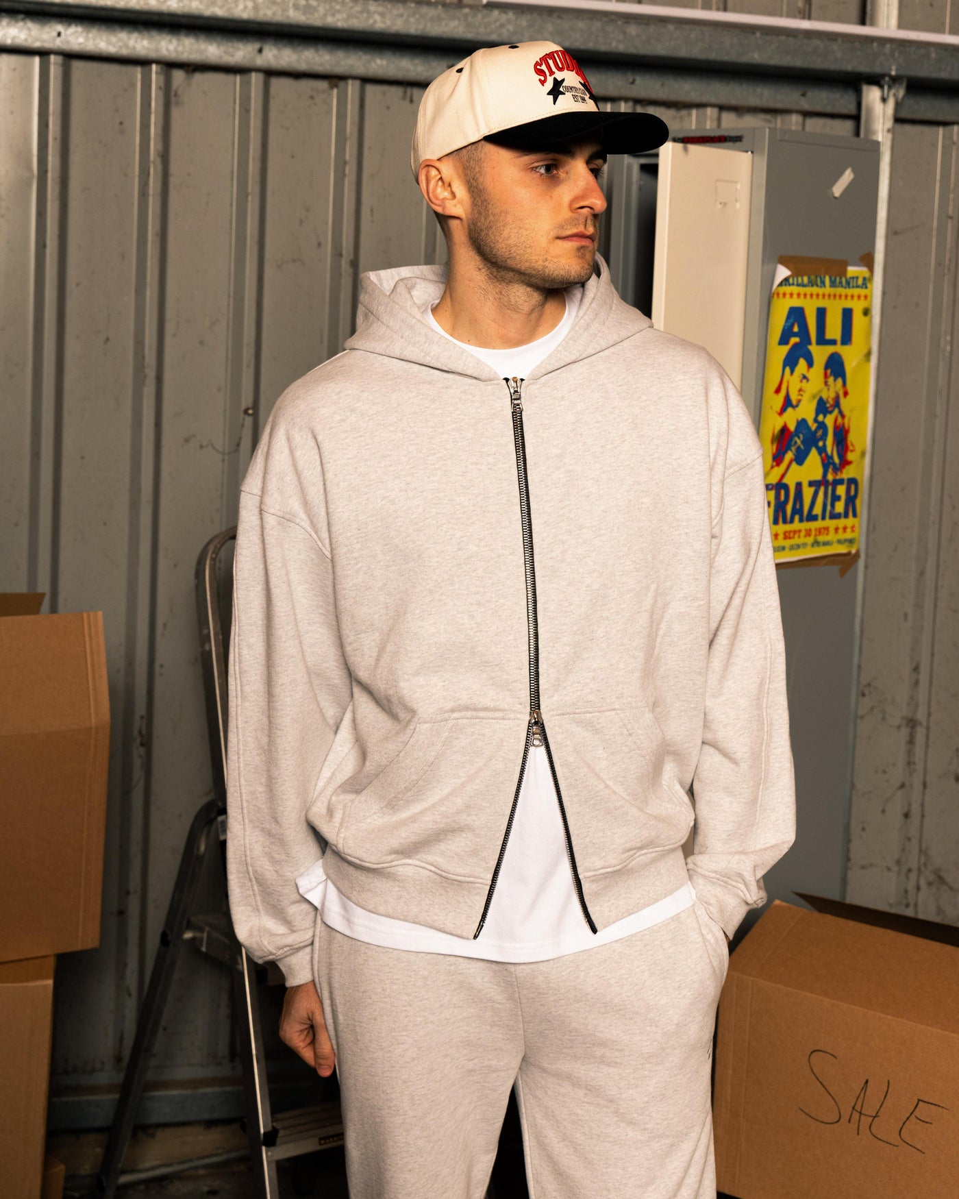90’s CLASSIC TRACKSUIT SET - GREY MARL
